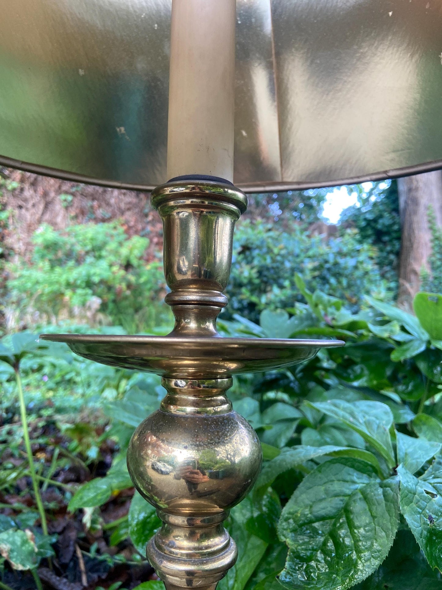 Vintage large mock French Empire Bouillotte style table lamp made by Leviton 1980s