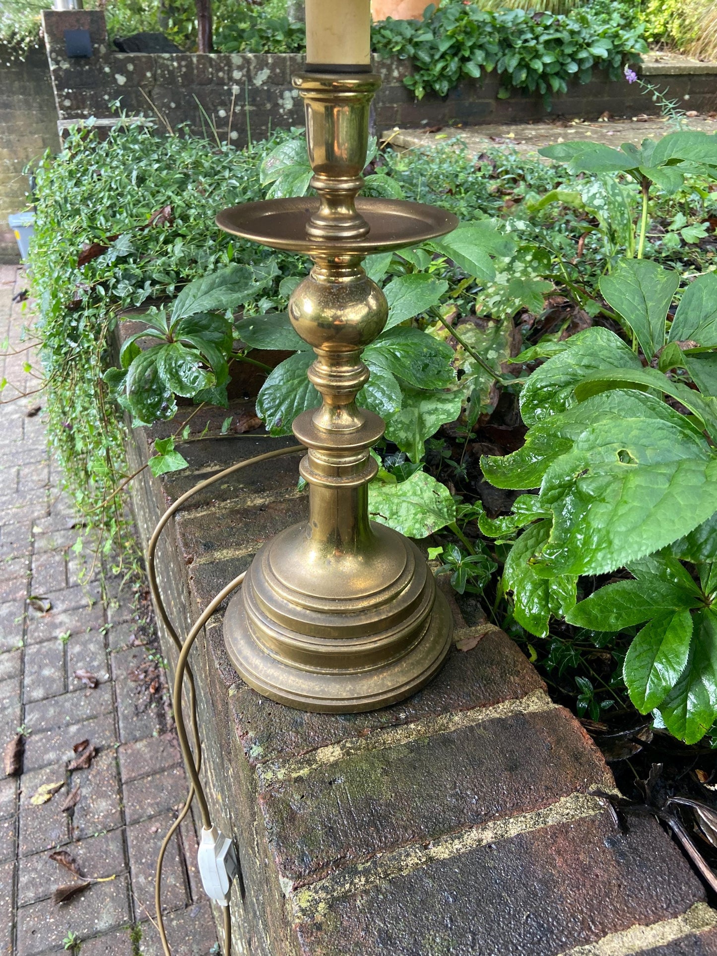 Vintage large mock French Empire Bouillotte style table lamp made by Leviton 1980s