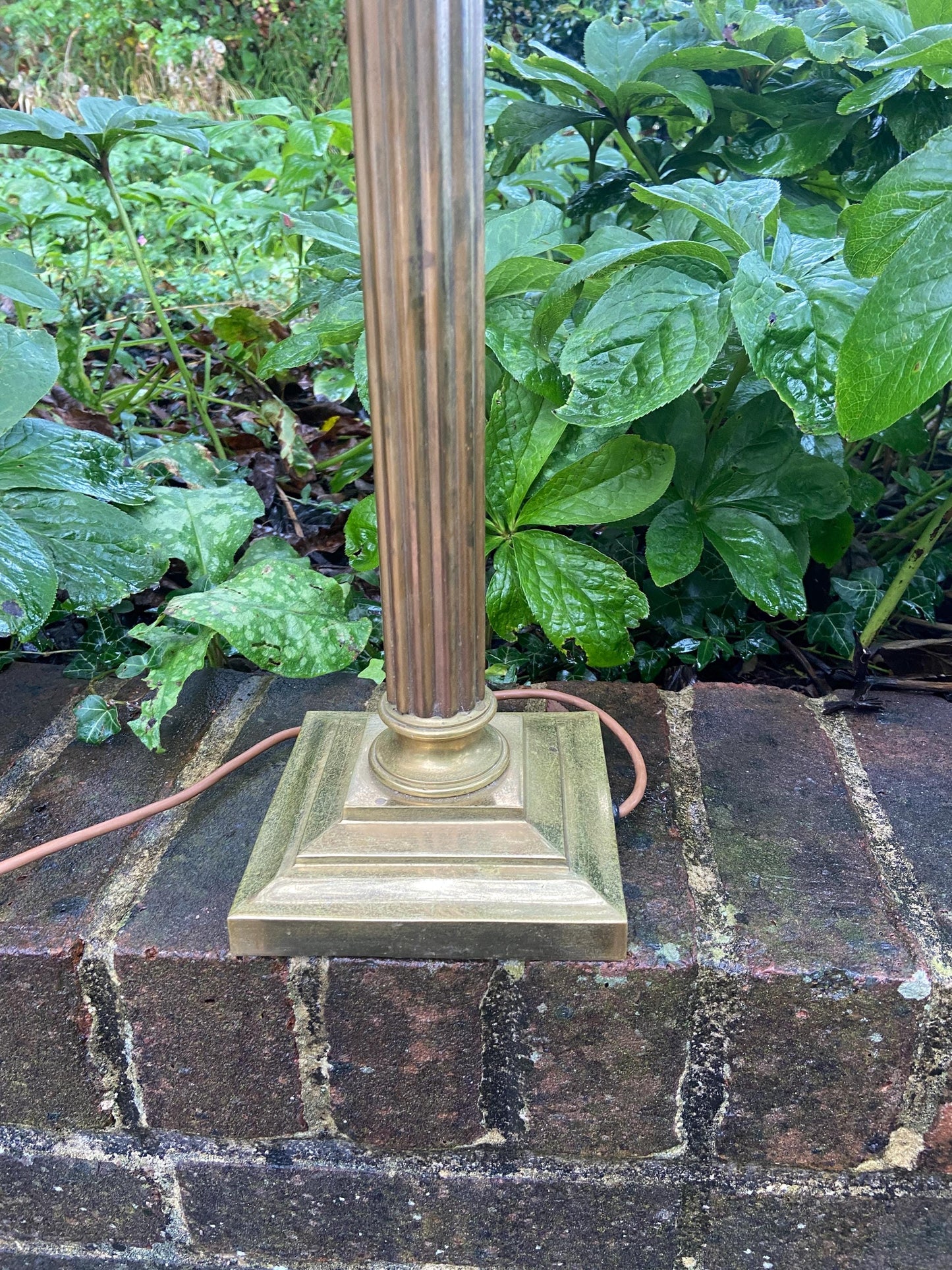Vintage 1960s/70s Tall Bronze Column Lamp with Square Base
