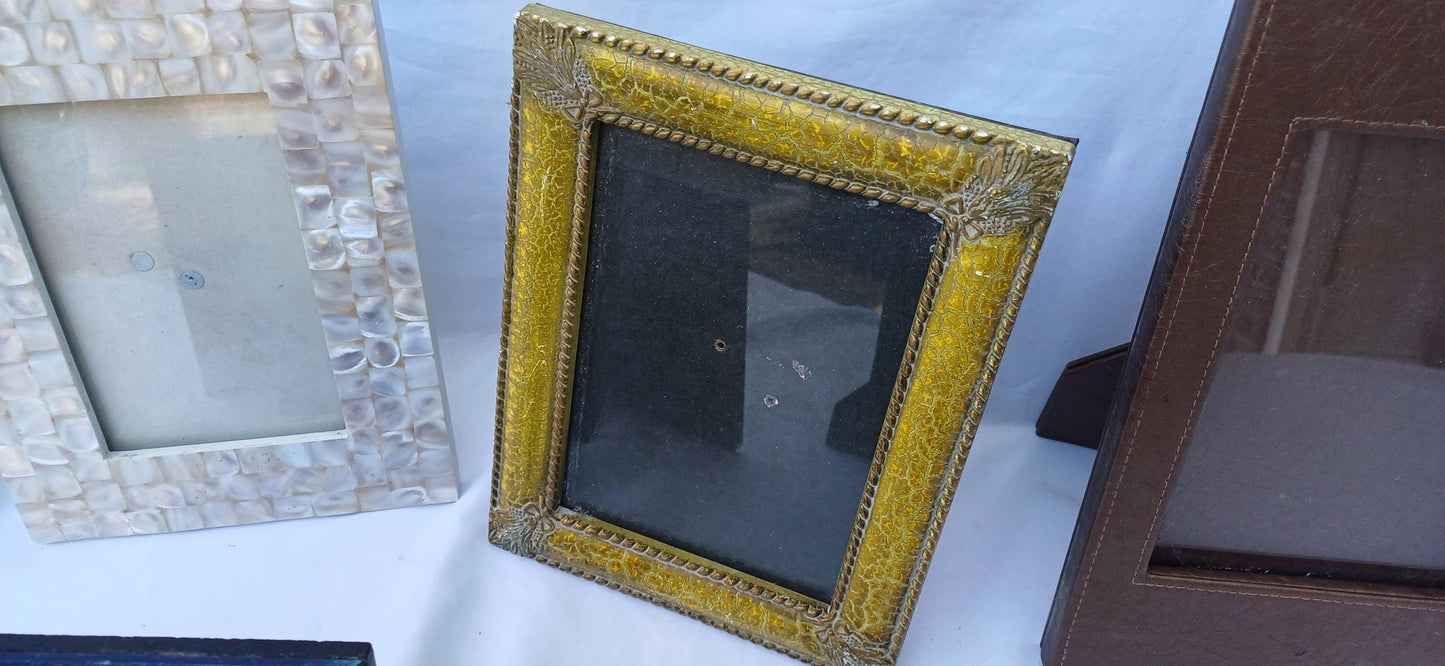 Collection of 6 Vintage Style Pictures Picture Frames Framing Glazed with Boarded Backings Frame Photo Photograph Artist Upcycling Project.