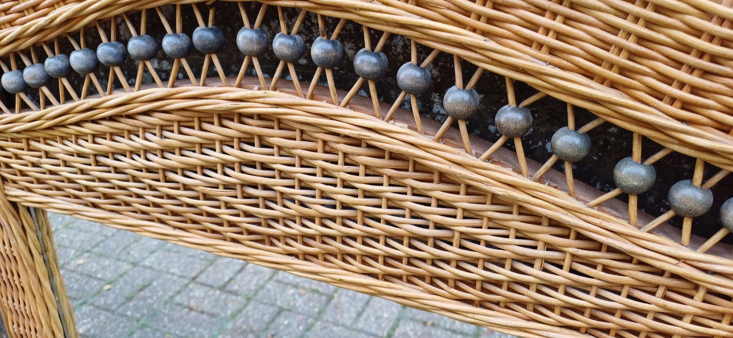 Large Bamboo Rattan Wicker Cane Decorative Wall Mirror 100 x 70 cm