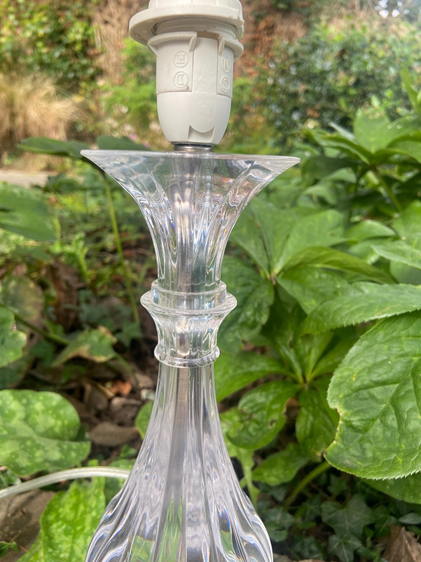 Vintage Laura Ashley Mock Crystal Glass Table lamp, working table vintage lamp
