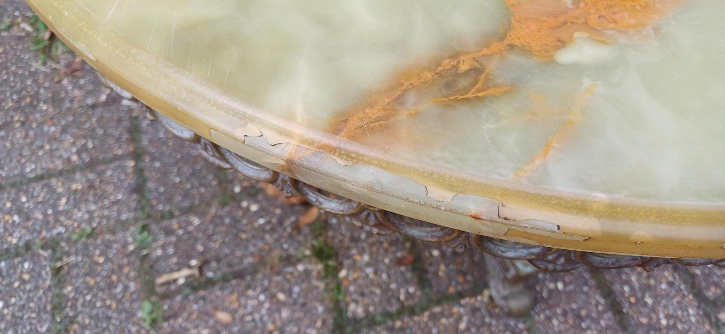 Imposing and Ostentatious Large Onyx and Brass Mid-Century 60s Coffee Table Free Hand Delivery.