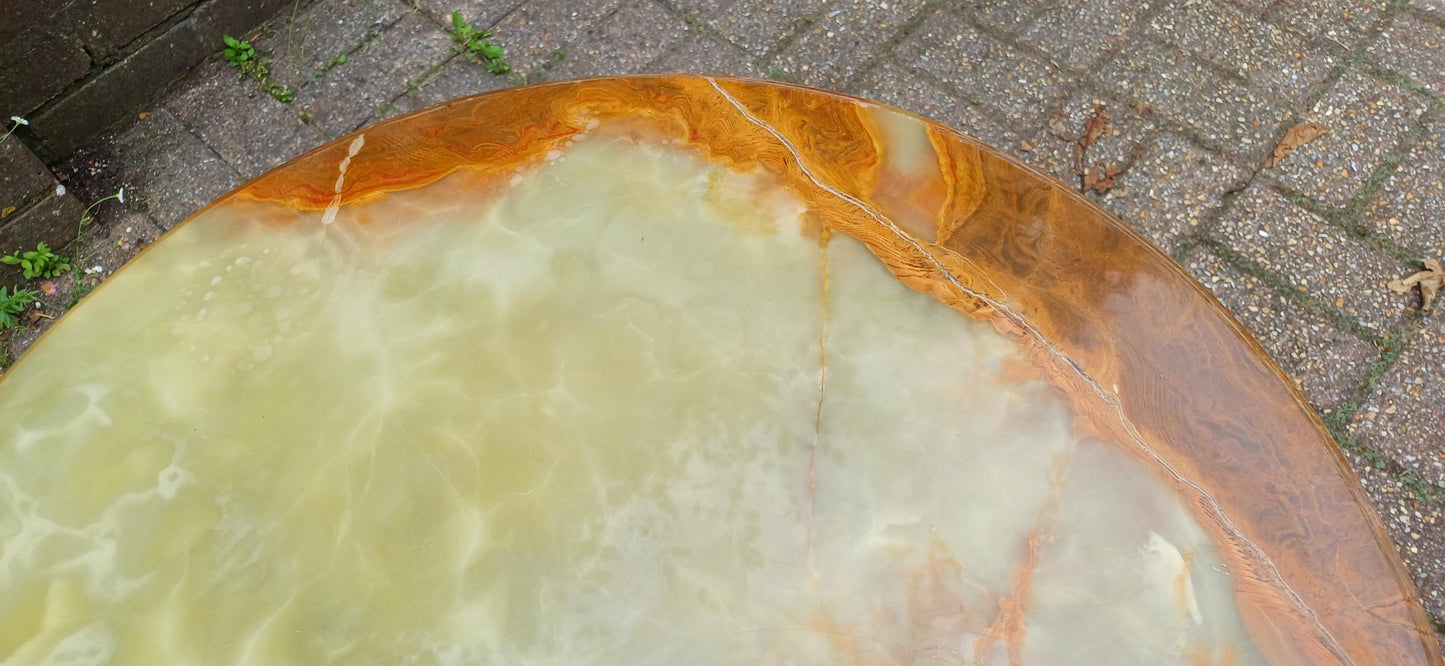 Imposing and Ostentatious Large Onyx and Brass Mid-Century 60s Coffee Table Free Hand Delivery.