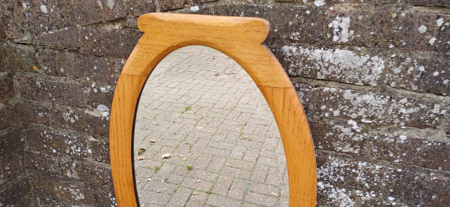Charming Vintage Wall Large Vintage Golden Oak Wall Mirror Bevelled Glass VGC