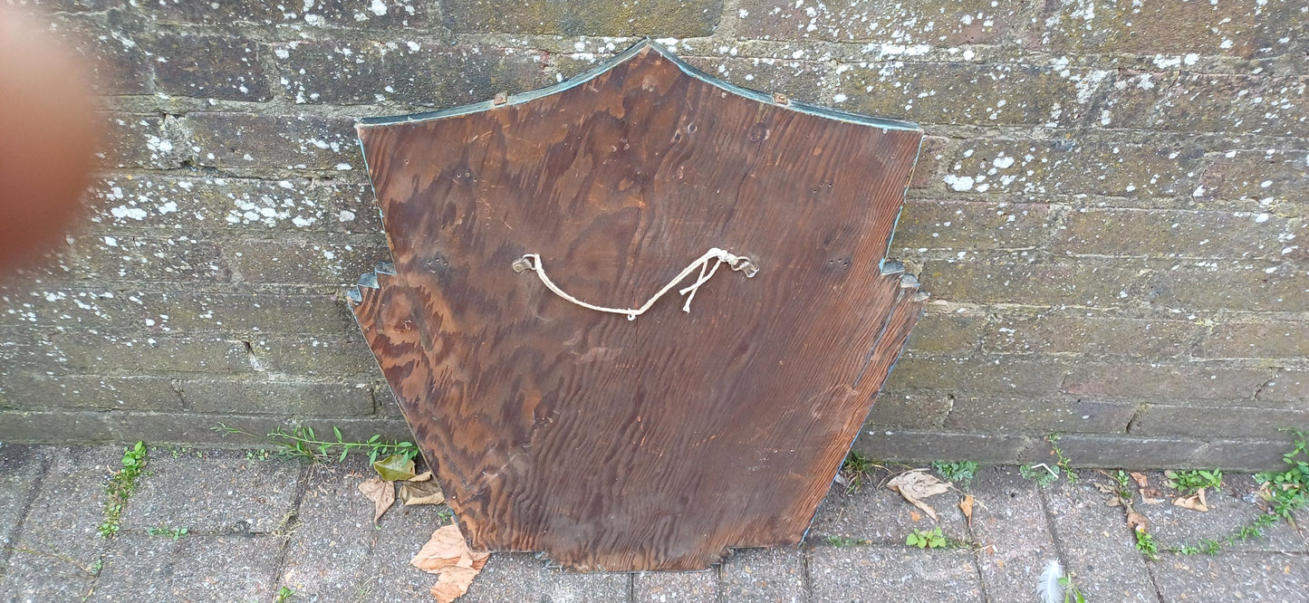 Beautiful Art Deco Part Stripped Wall Mirror Age Worn Charm. Gold and Blue. Definitely Both Shabby and Chic!