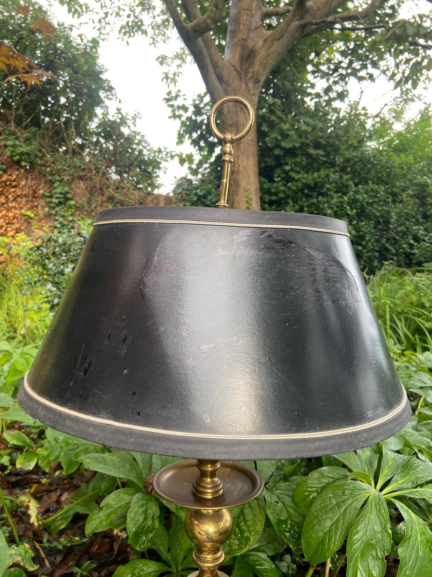 Vintage large mock French Empire Bouillotte style table lamp made by Leviton 1980s