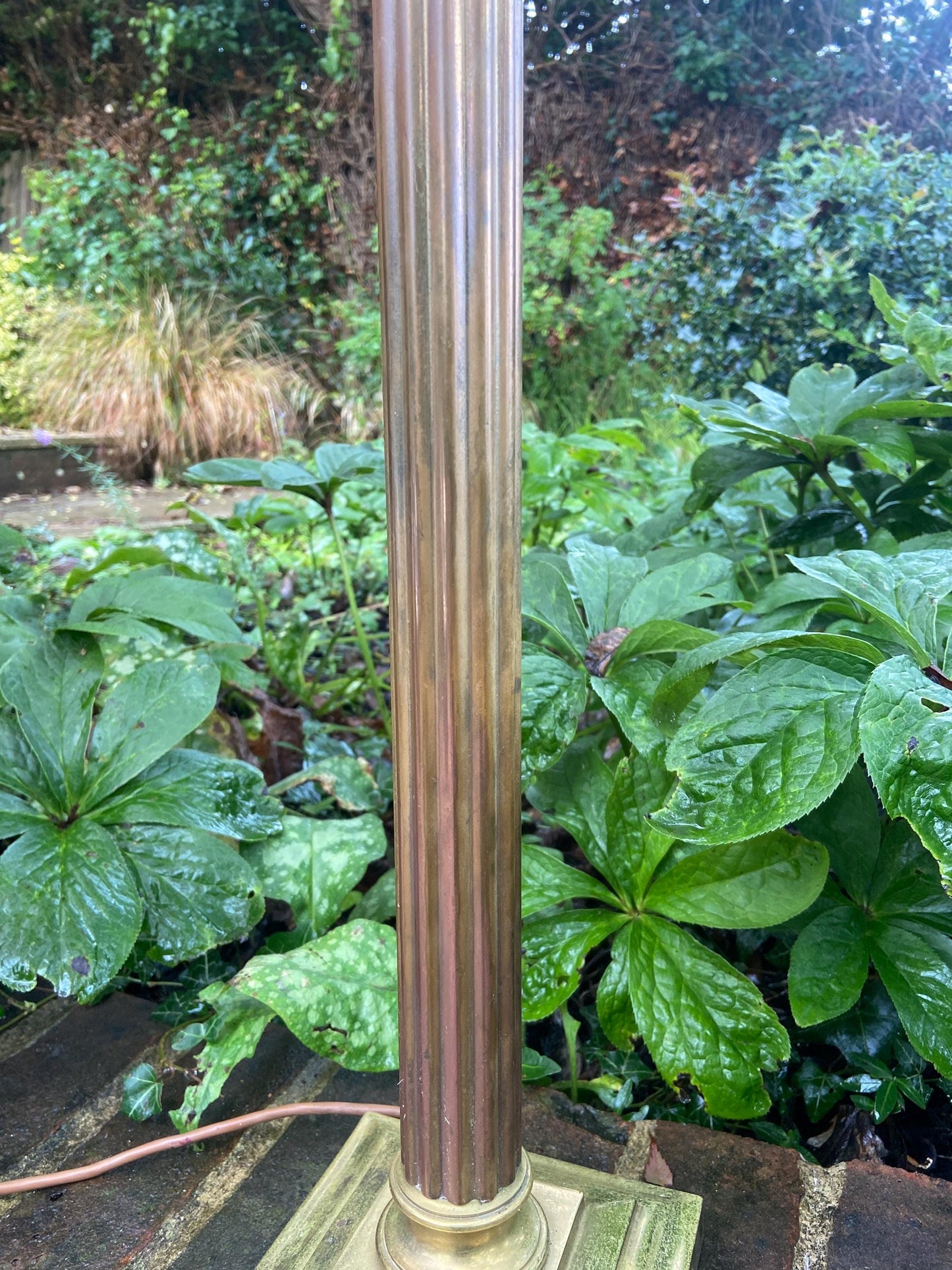 Vintage 1960s/70s Tall Bronze Column Lamp with Square Base