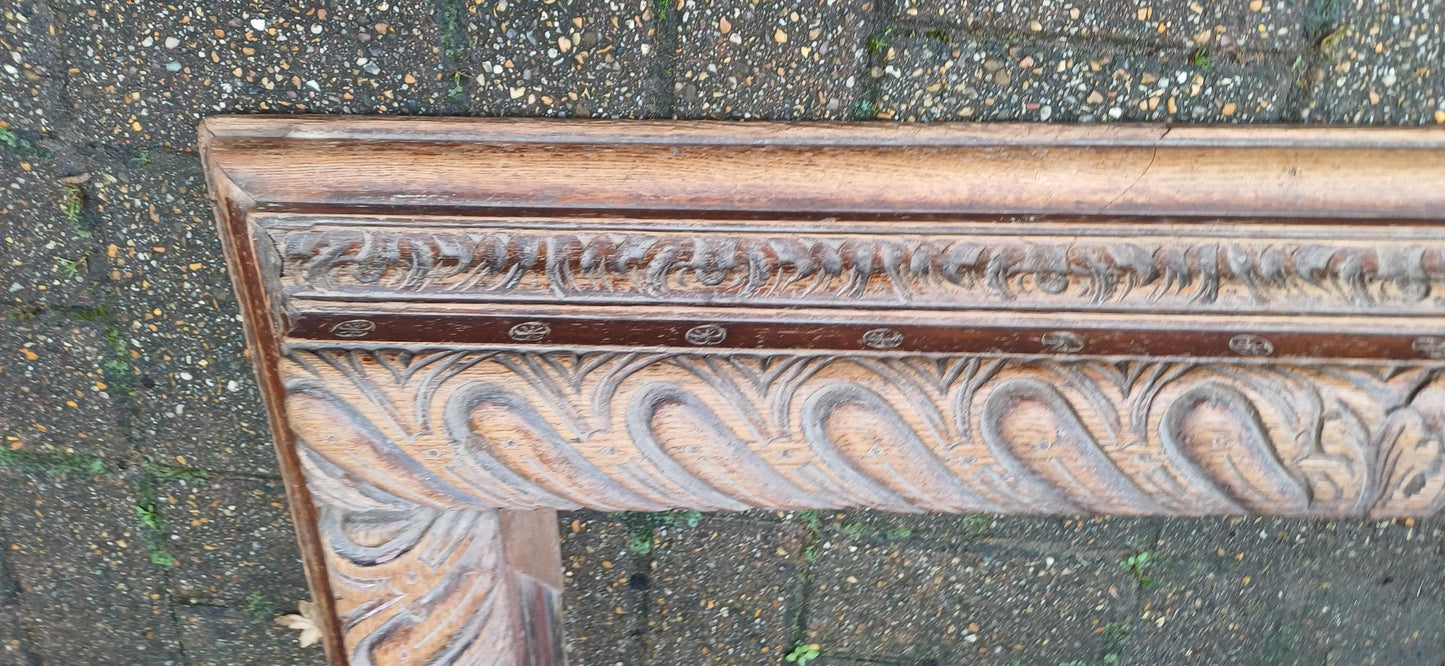 Glorious Victorian Carved Oak Fender Fireplace Hearth. Free Hand Delivery.