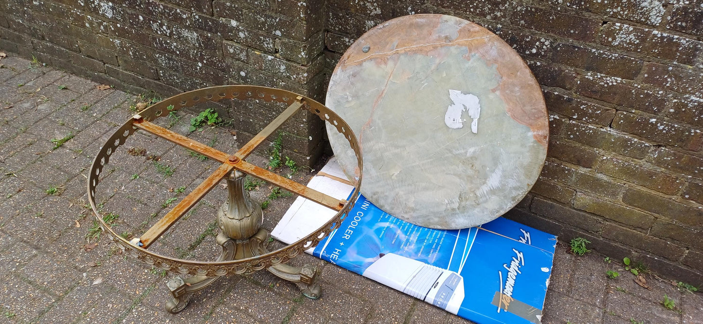Imposing and Ostentatious Large Onyx and Brass Mid-Century 60s Coffee Table Free Hand Delivery.