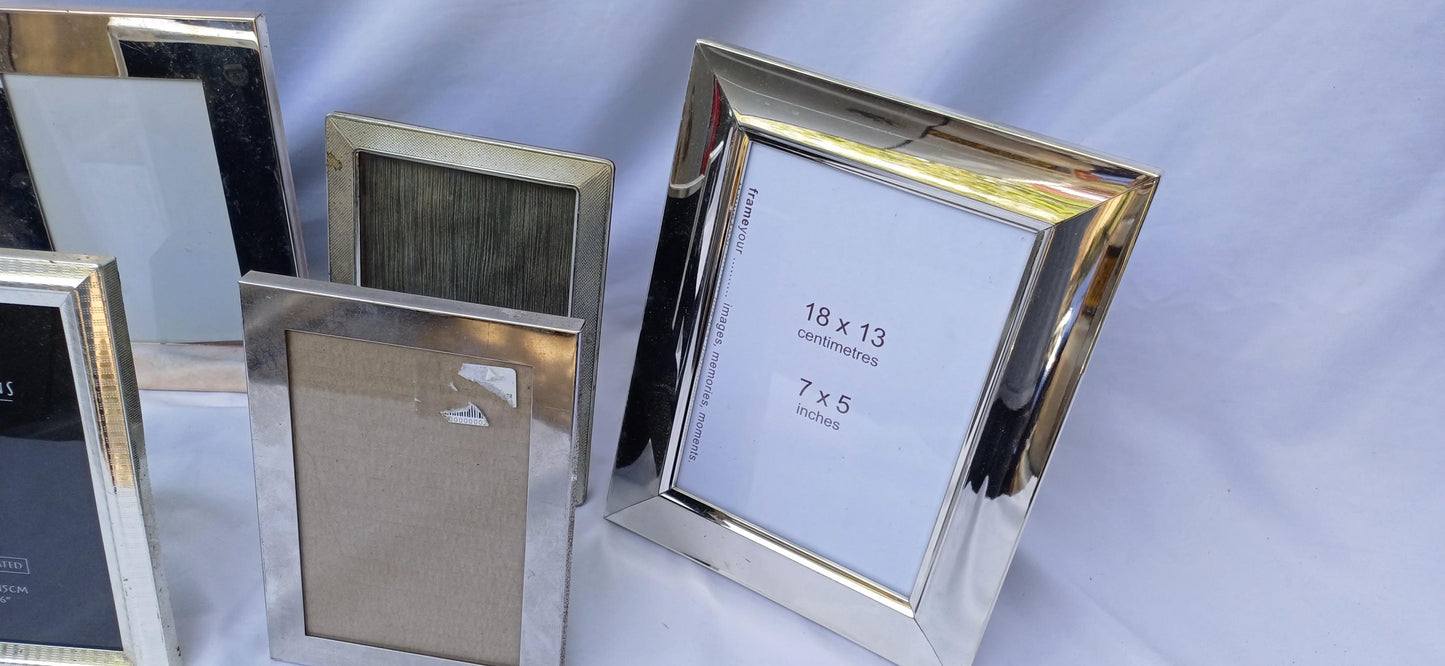 Collection 7 Metal and Silver Pictures Picture Frames Freestanding Framing Glazed Frame Photo Photograph. All Freestanding.