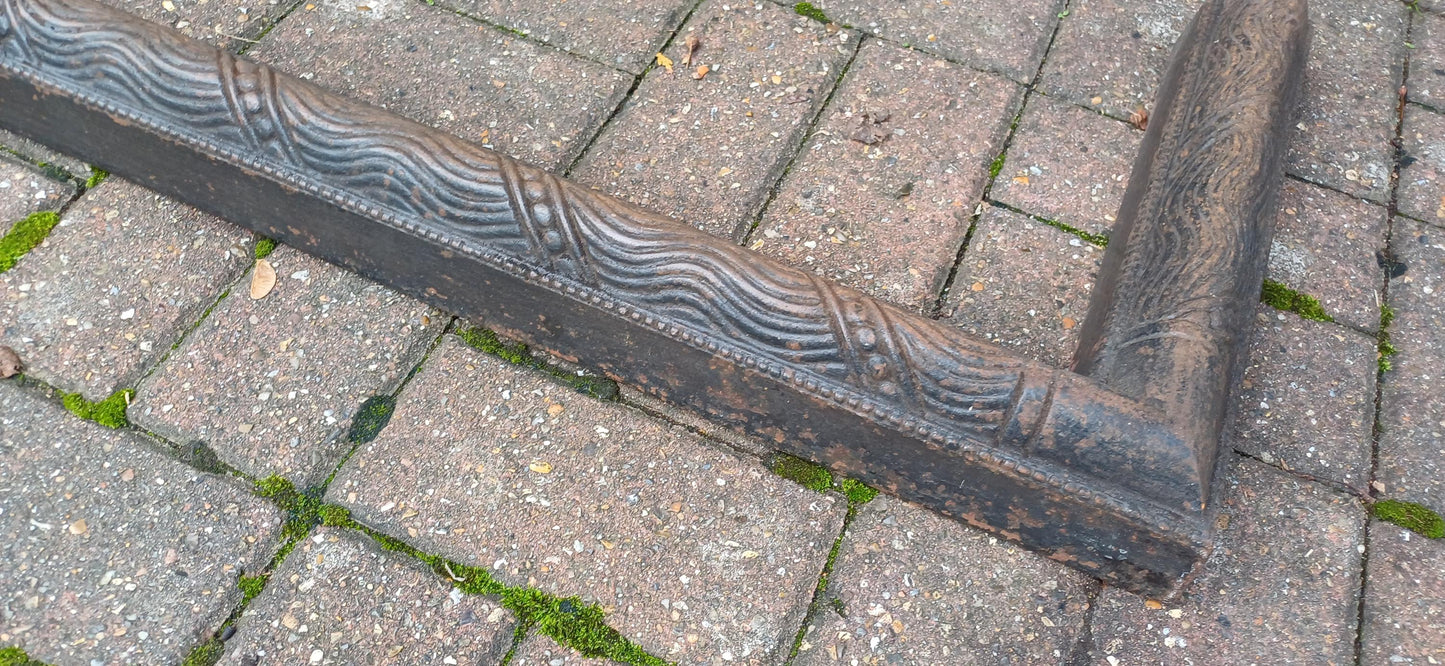 Large Age Worn Aesthetic Victorian Iron Decorative Fender Fireplace Guard