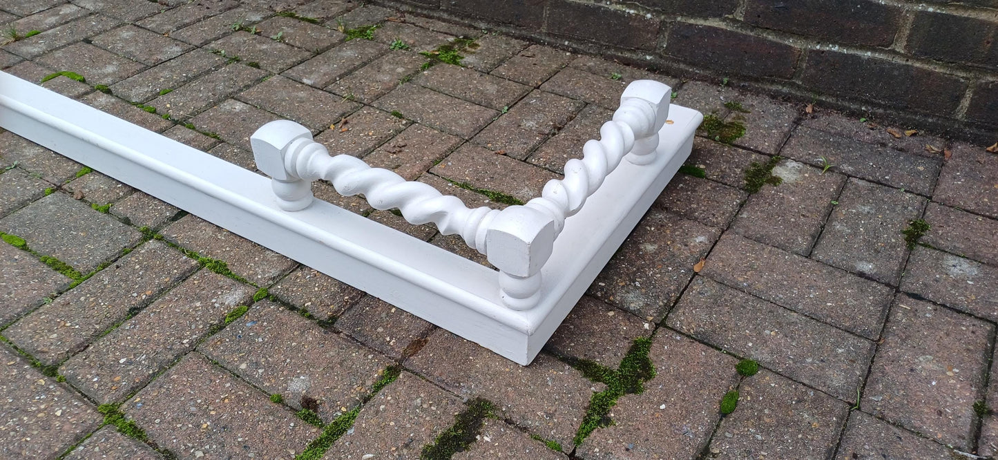 Huge Quality Vintage Style Aesthetic Painted Fireplace Curb Fender Guard Barley Twist Decoration. Free Hand Delivery.