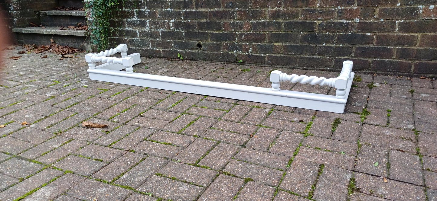 Huge Quality Vintage Style Aesthetic Painted Fireplace Curb Fender Guard Barley Twist Decoration. Free Hand Delivery.