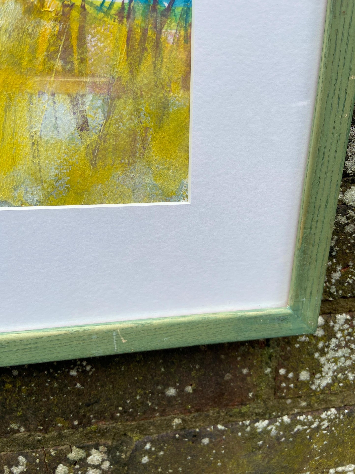 Vintage Mixed Media Original Framed Painting by Una Aldridge, titled “Wasteland”