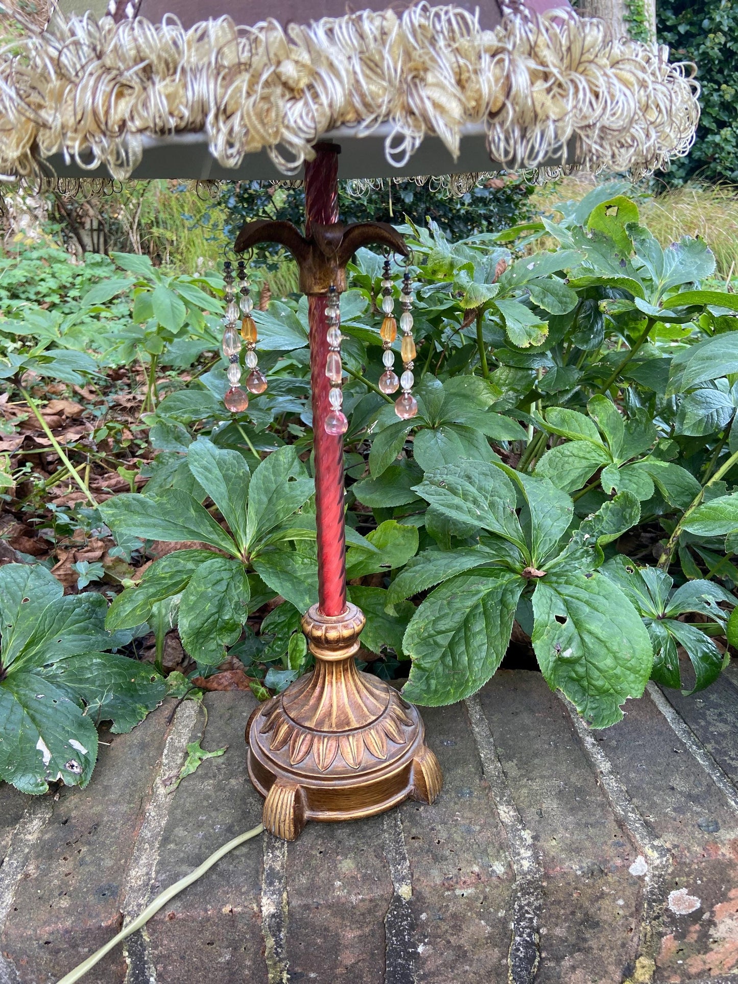 Pizazz Vintage Multi Coloured Table Lamp and matching lamp shade