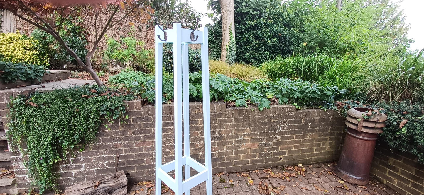 Tall Mid Century Vintage Retro Style Reproduction Coat Stick Umbrella Stand in Duck Egg Blue
