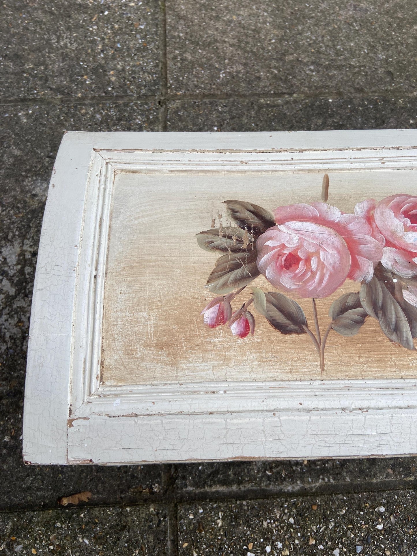 Delightful vintage painted treasure chest, storage box, toy box - country look, shabby chic finish
