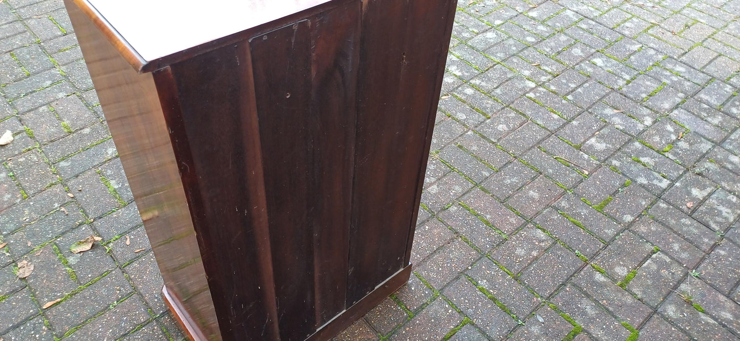 Amazing Quality Vintage Victorian Walnut and Inlaid Glazed Cupboard Former Music Sheet Storage Adjustable Shelf Configuration.