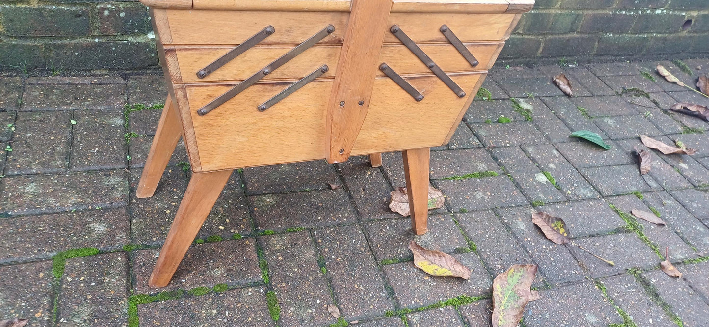 Superb Mid Century Wooden Extending Workbox