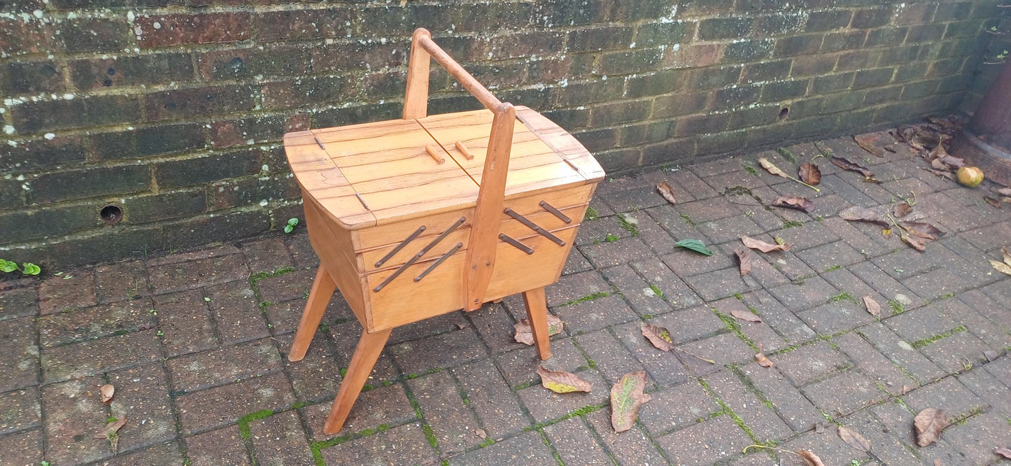 Superb Mid Century Wooden Extending Workbox
