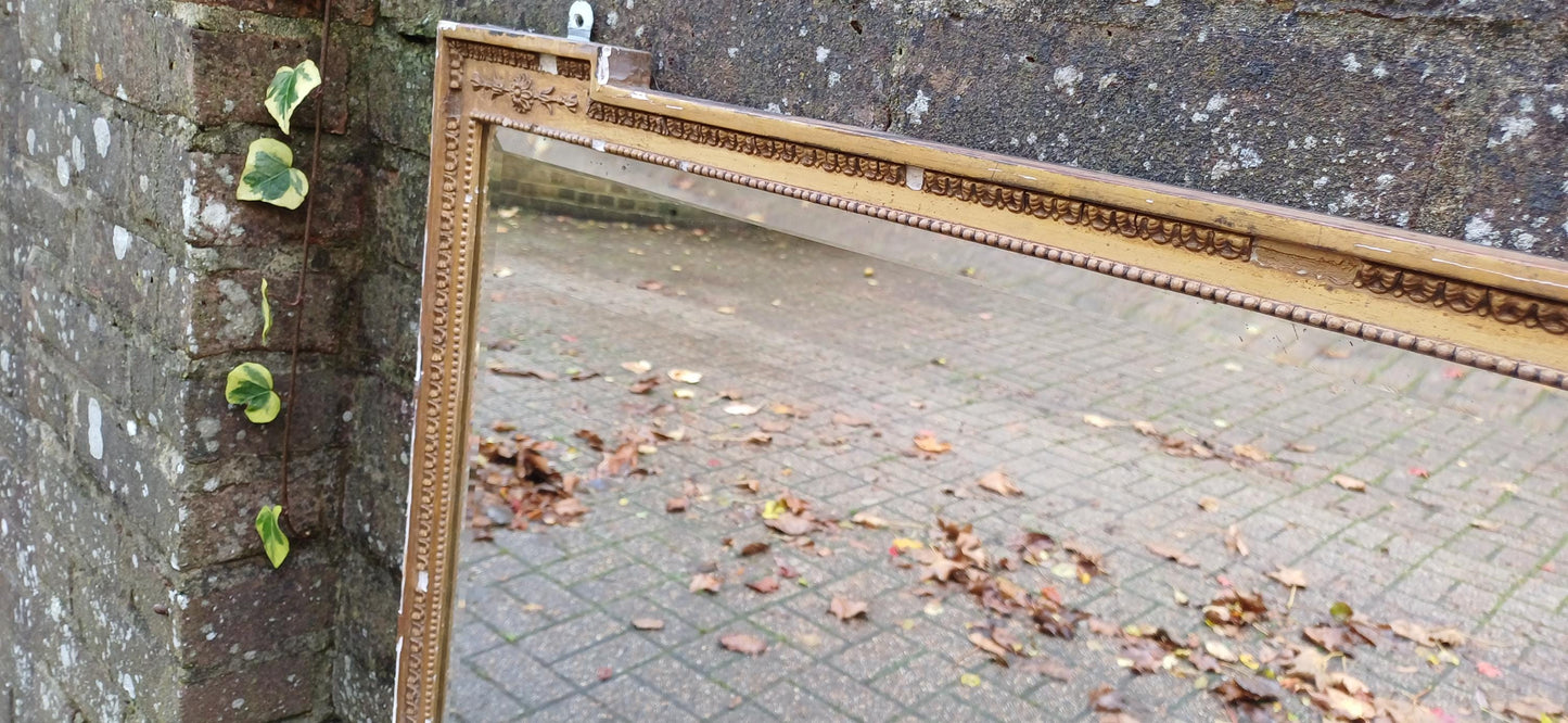 Unique Distressed Vintage Victorian Gold Gilt Decorative Mirror