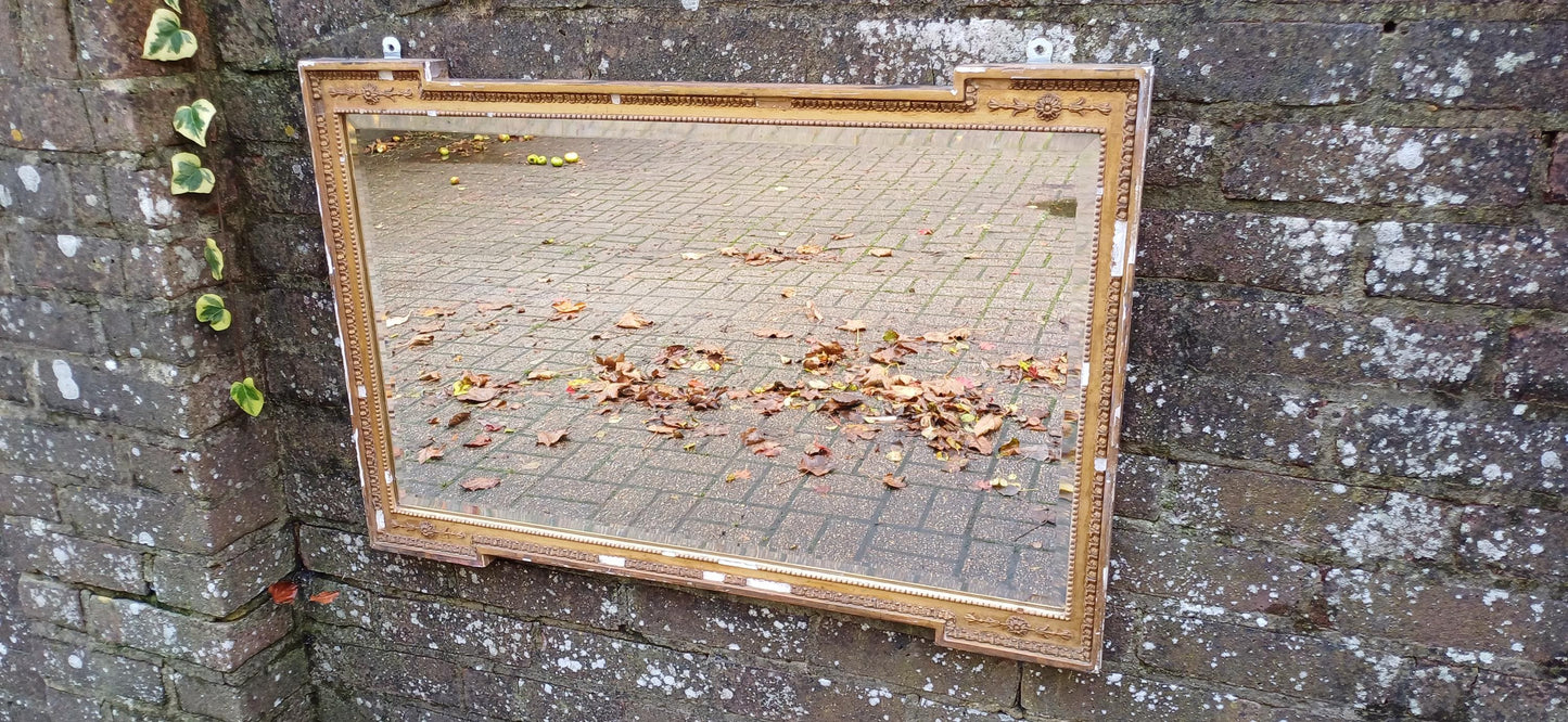 Large Unique Distressed Vintage Victorian Gold Gilt Decorative Mirror