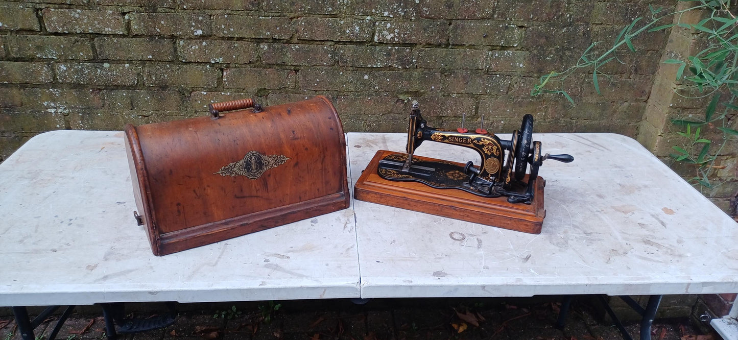 Stunning Vintage Victorian Singer Sewing Machine with Industrial Ironwork Base Antique Home Decor |Steampunk Style Accent Piece