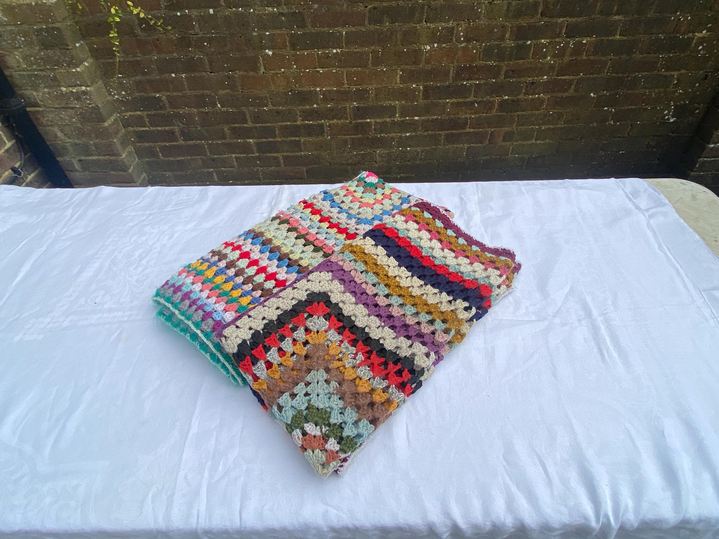 Authentic vintage crocheted small blankets, baby blankets, chair throws (approx 106cm sq) - different colours