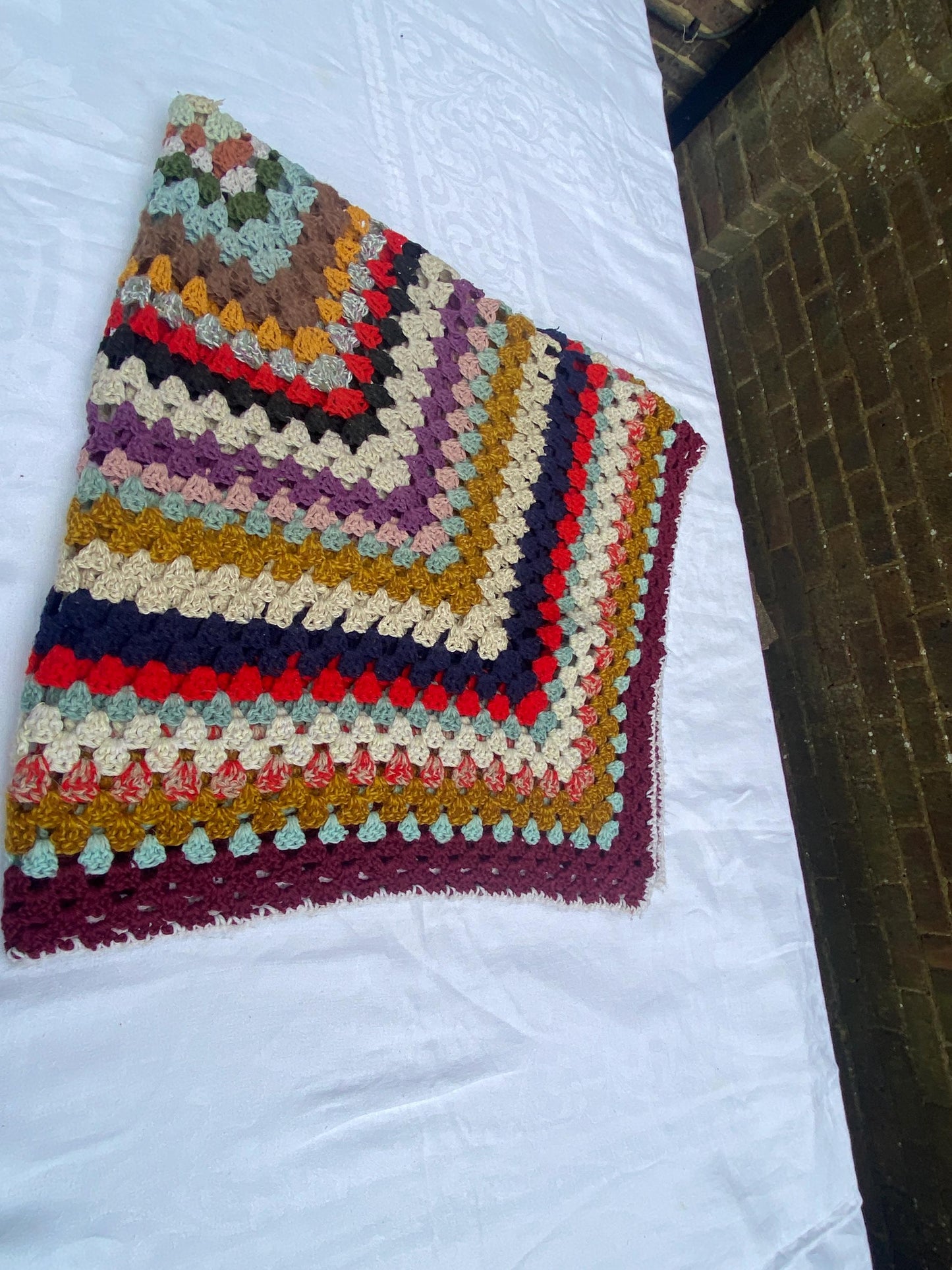 Authentic vintage crocheted small blankets, baby blankets, chair throws (approx 106cm sq) - different colours