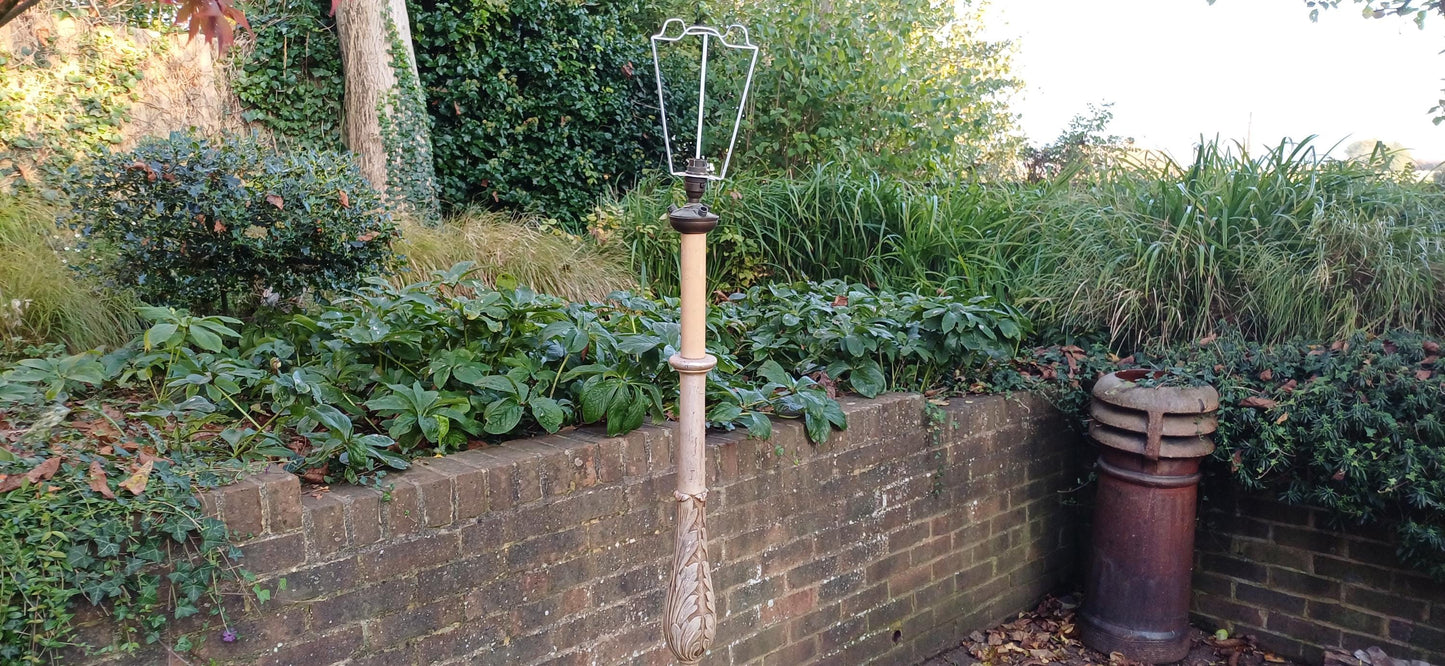 Vintage Painted Silver Metal Floor Lamp with Tripod Feet Retro Mid-Century Modern Standard Lamp Unique FREE HAND DELIVERY