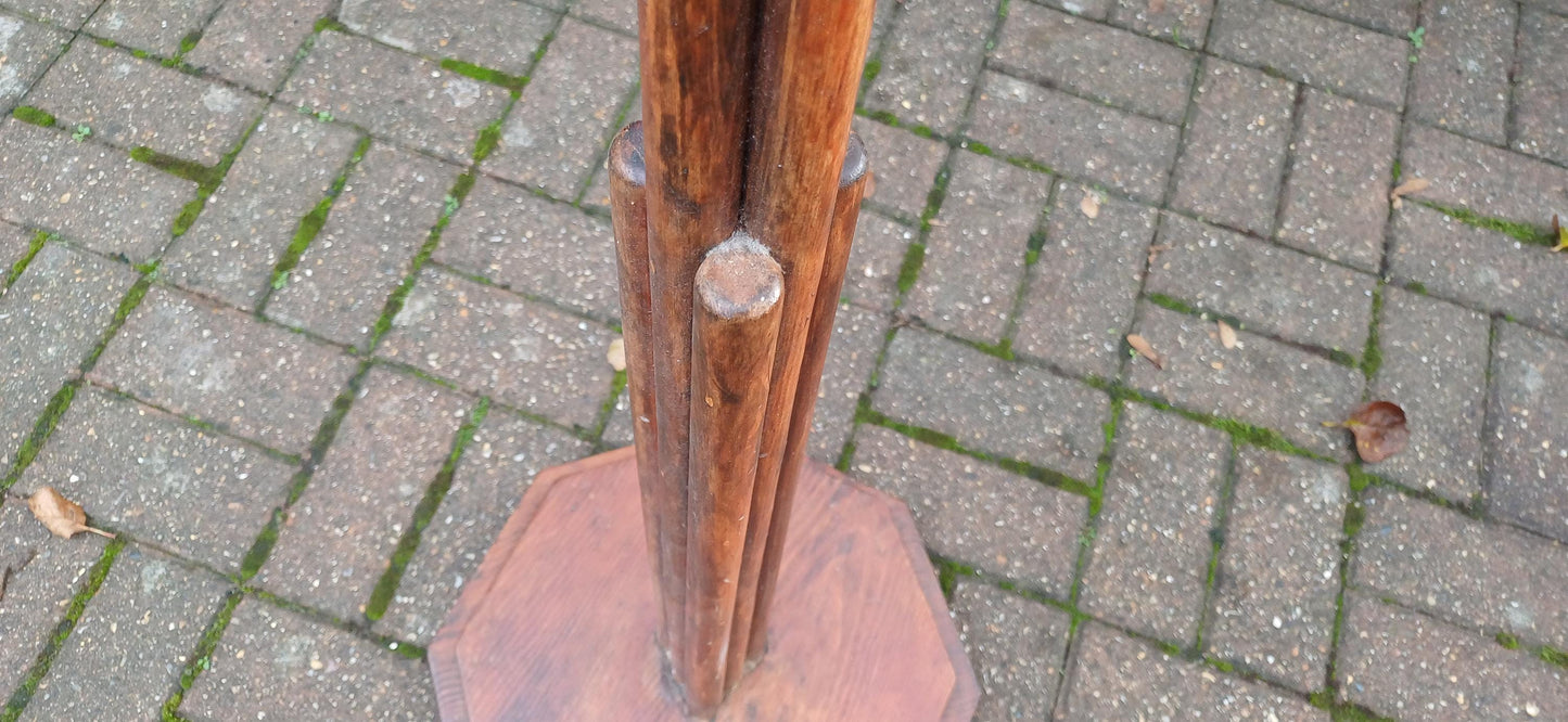 Unusual Art Deco Wooden Standard Lamp | Vintage Pine Floor Lamp | Working Condition