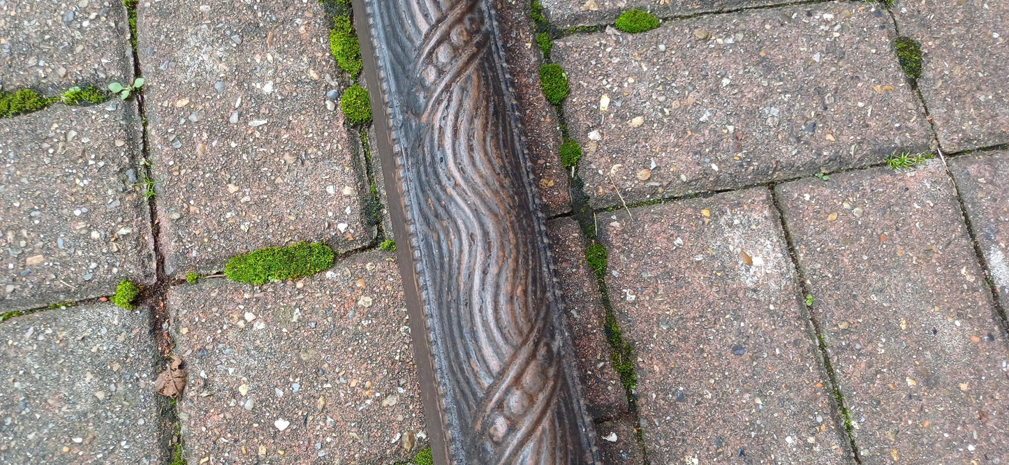 Large Age Worn Aesthetic Victorian Iron Decorative Fender Fireplace Guard