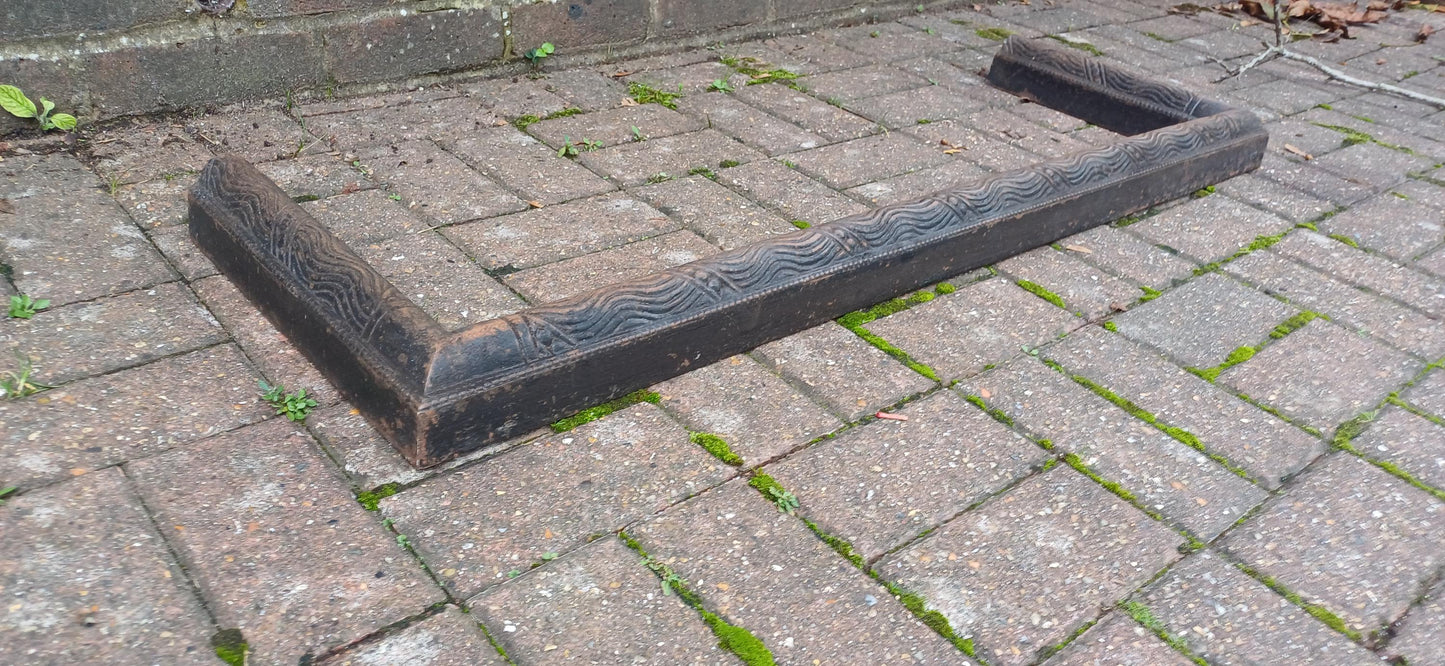 Large Age Worn Aesthetic Victorian Iron Decorative Fender Fireplace Guard