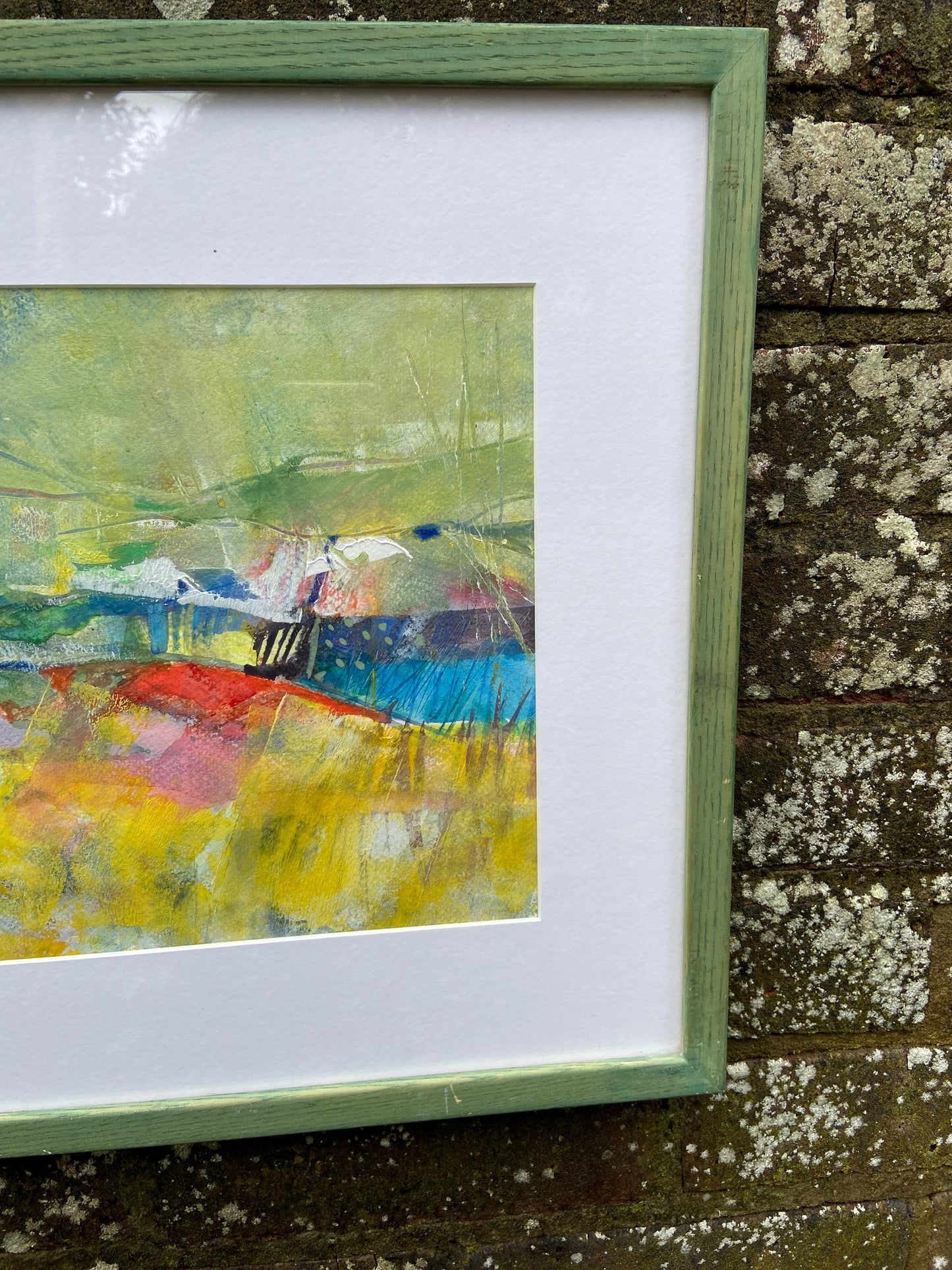 Vintage Mixed Media Original Framed Painting by Una Aldridge, titled “Wasteland”