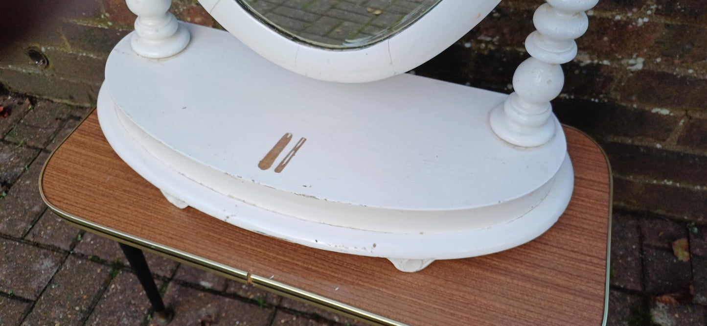 Adjustable, Pretty & Cute Vintage Victorian Vanity Painted Dressing Table Ornate Details, Perfect for Any Space.