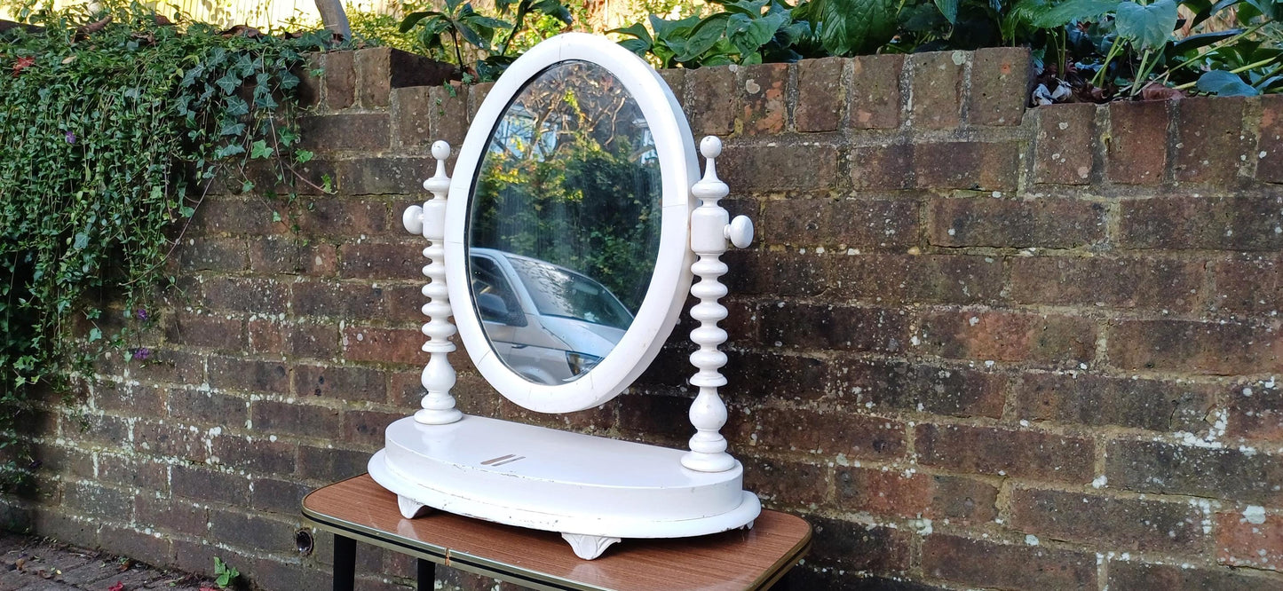 Adjustable, Pretty & Cute Vintage Victorian Vanity Painted Dressing Table Ornate Details, Perfect for Any Space.