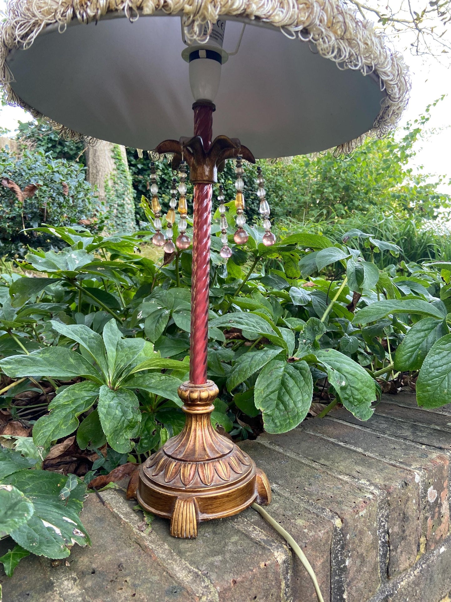Pizazz Vintage Multi Coloured Table Lamp and matching lamp shade
