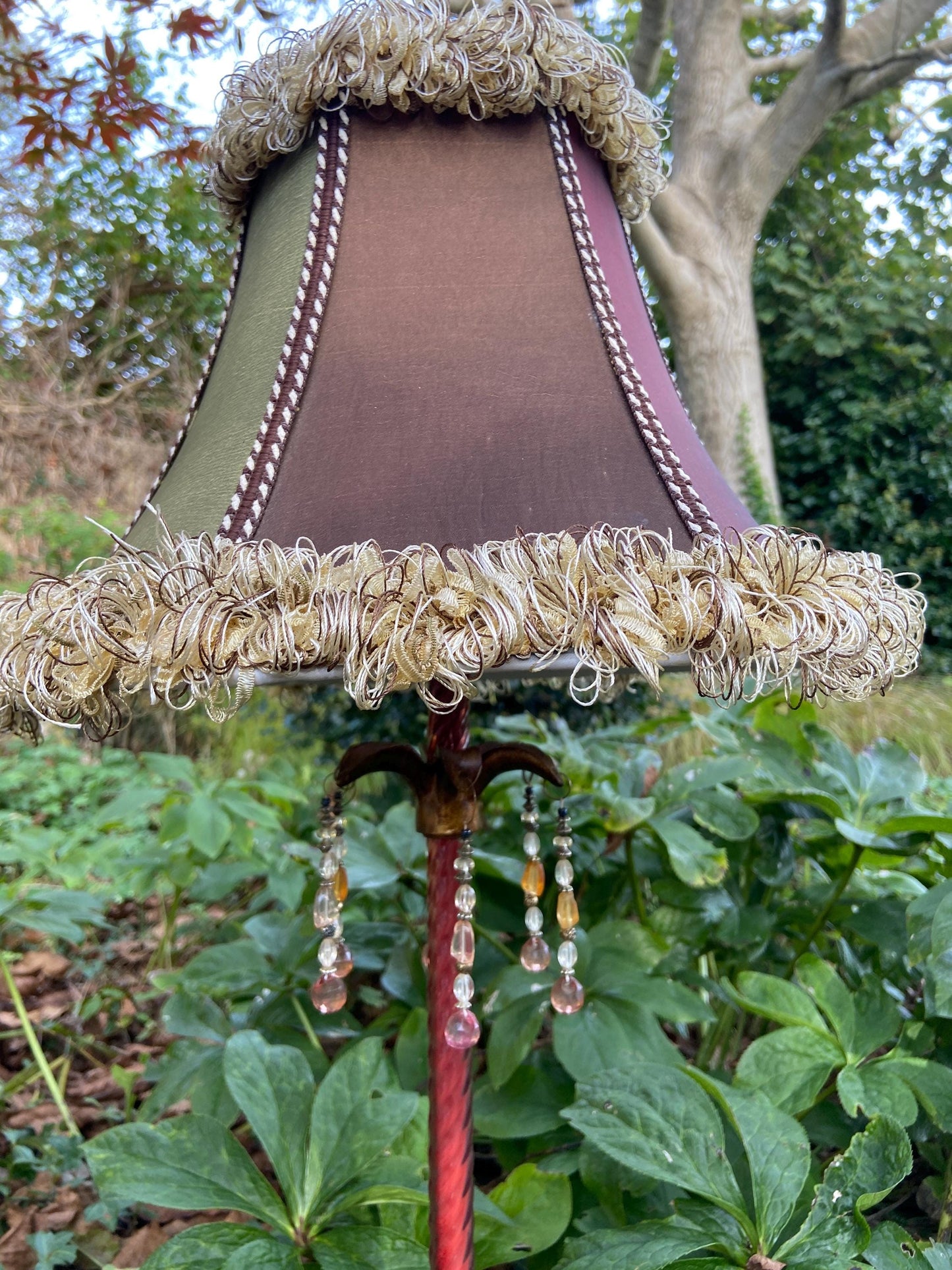 Pizazz Vintage Multi Coloured Table Lamp and matching lamp shade
