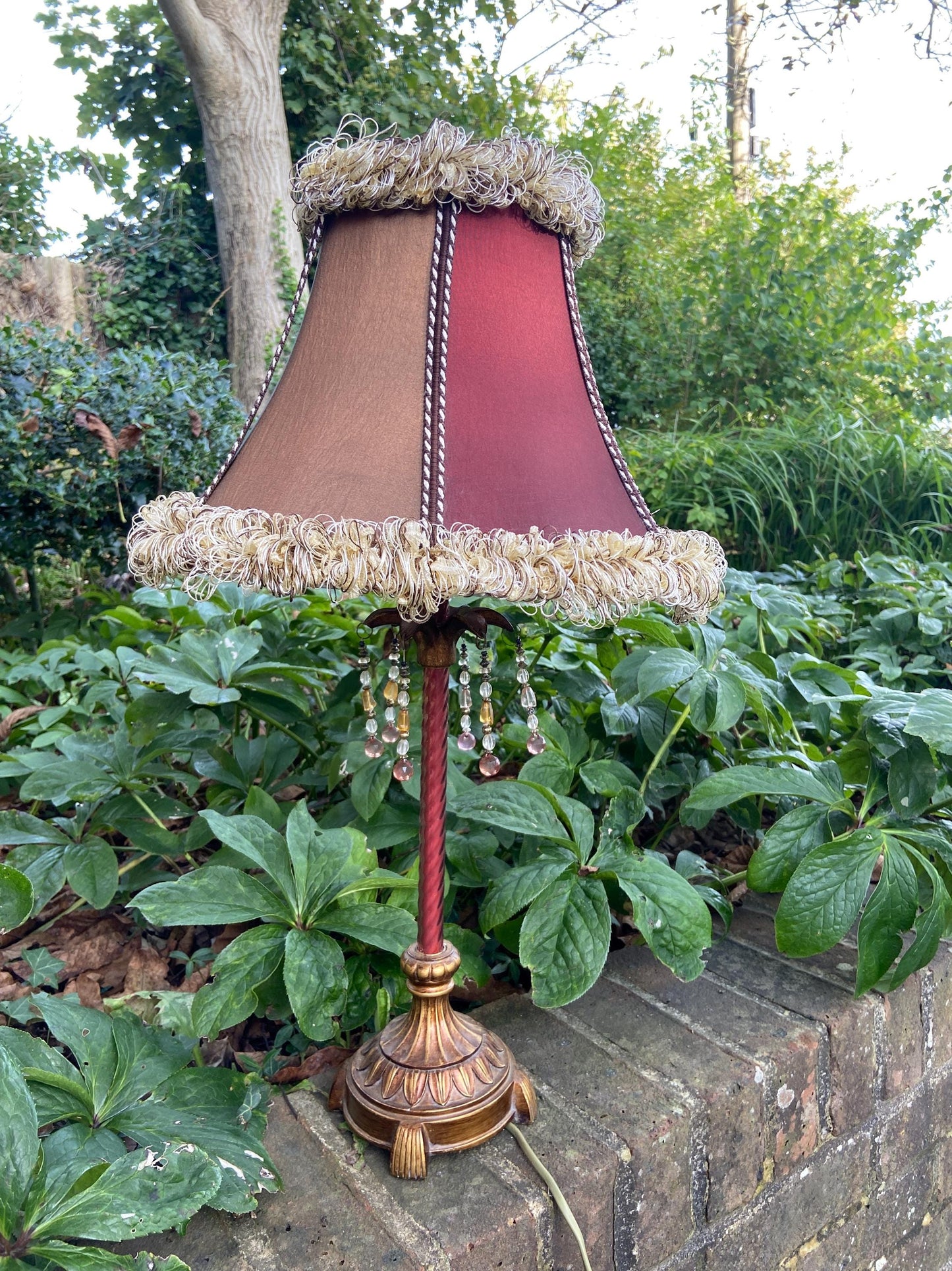 Pizazz Vintage Multi Coloured Table Lamp and matching lamp shade