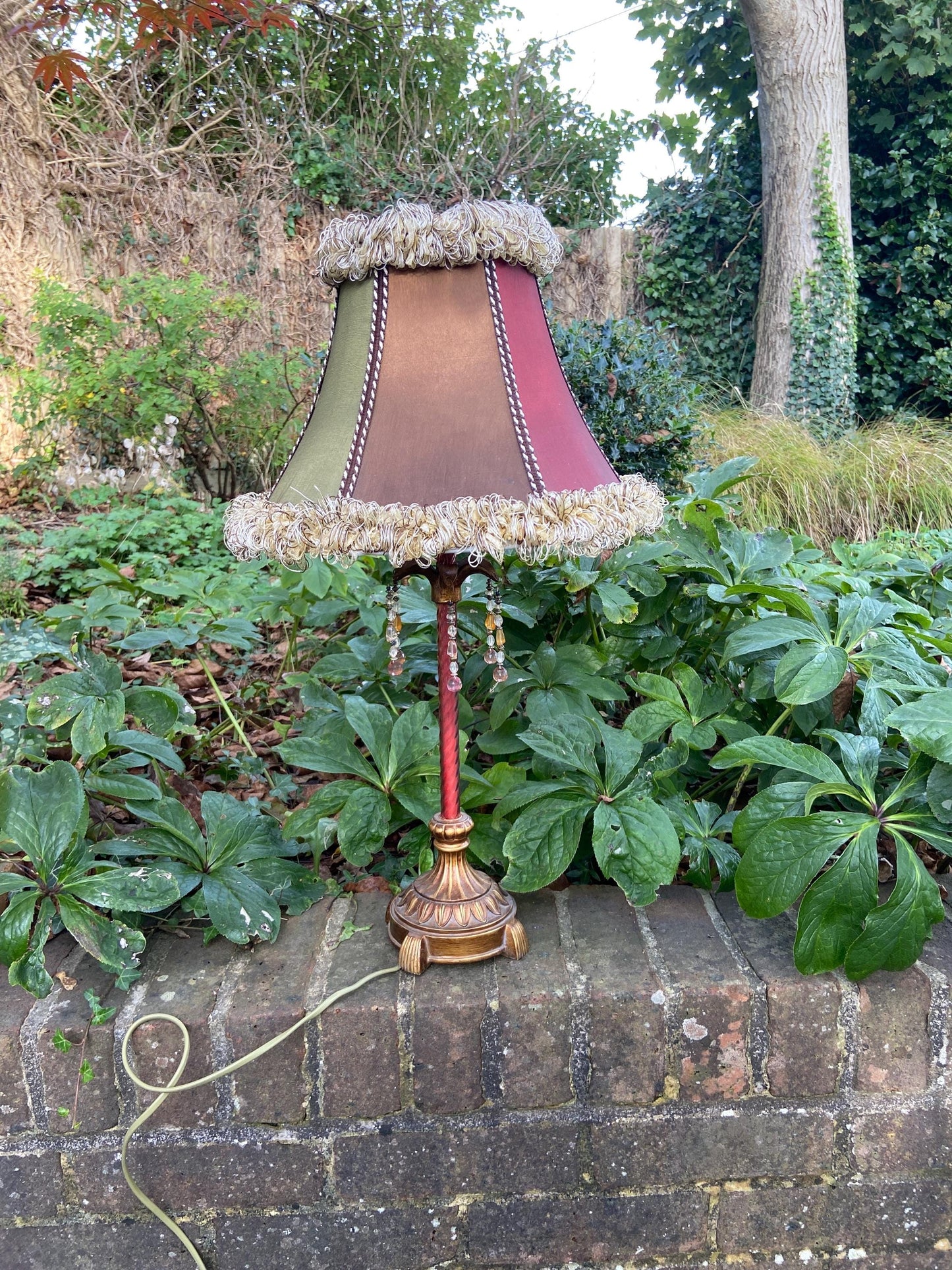 Pizazz Vintage Multi Coloured Table Lamp and matching lamp shade