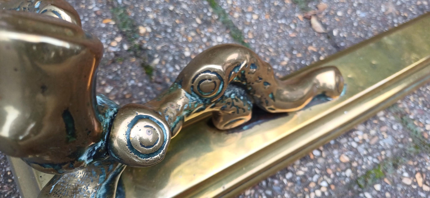 Large Restored Victorian Brass Fender with Unusual Log Branch Motif Decoration Simply Superb Quality and Beautifully Preserved.
