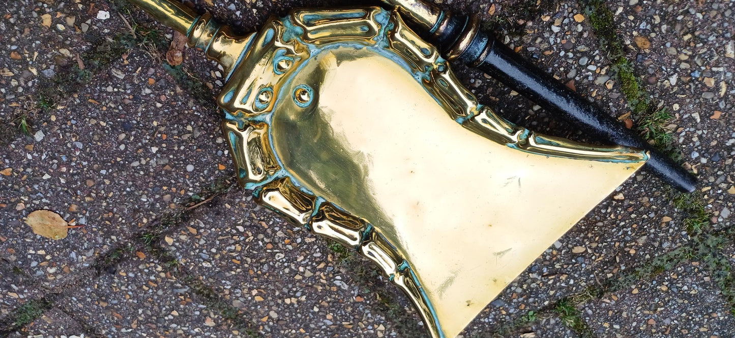 Large Restored Victorian Brass Fire Irons Tools with Unusual Log Branch Motif Decoration Simply Superb Quality Poker Shovel Tongs