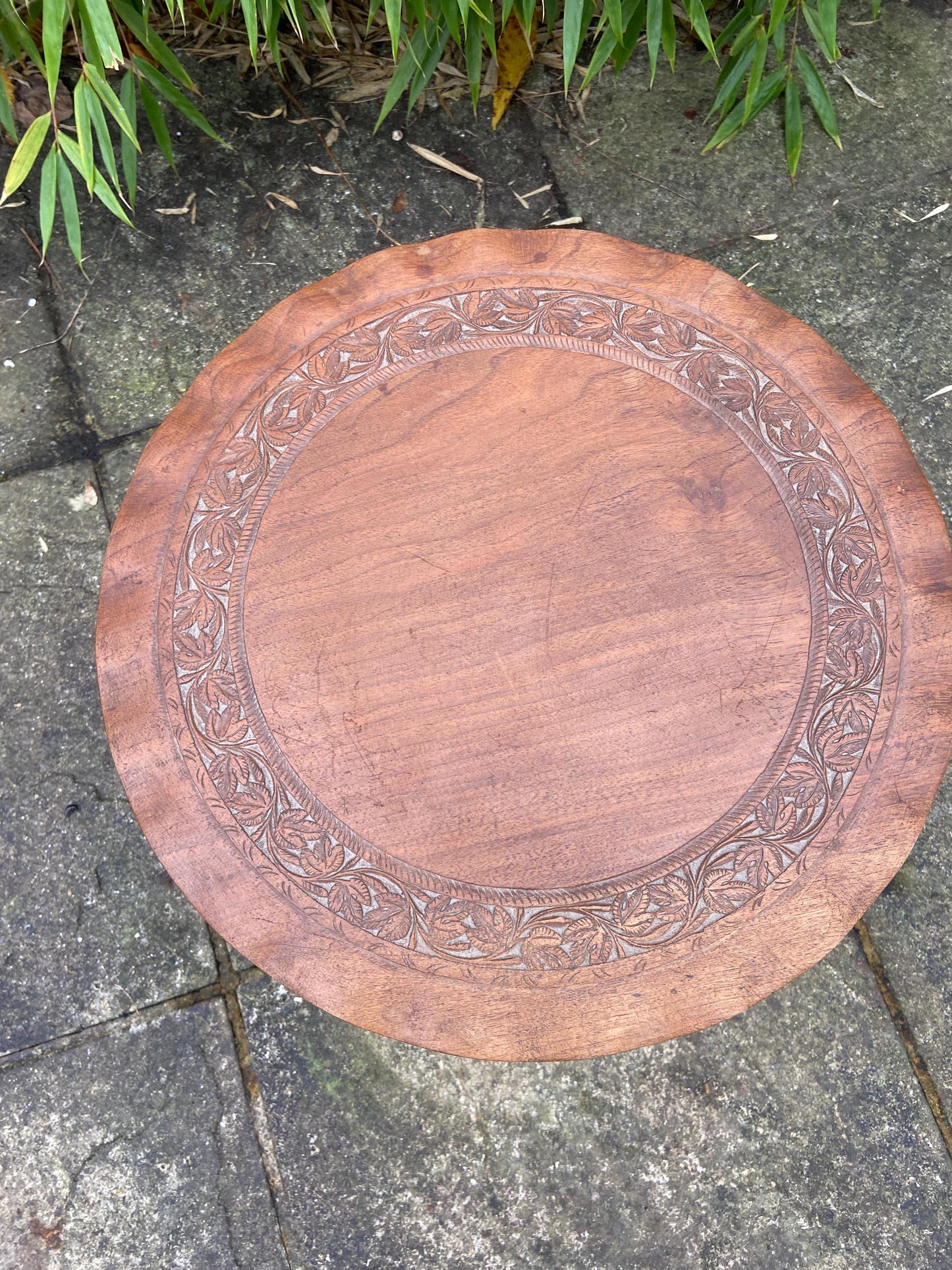 Lovely vintage carved wooden table, plant stand, coffee table
