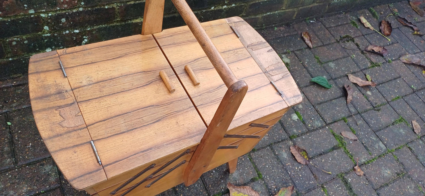 Superb Mid Century Wooden Extending Workbox