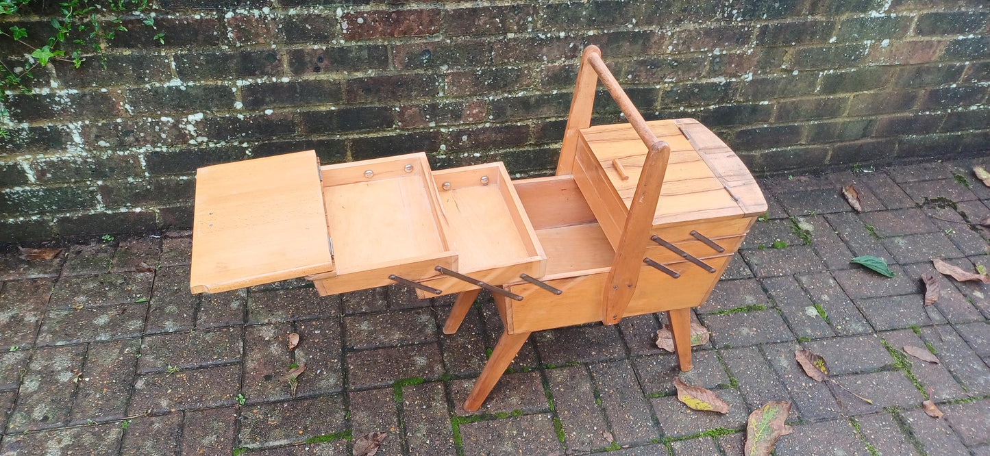 Superb Mid Century Wooden Extending Workbox