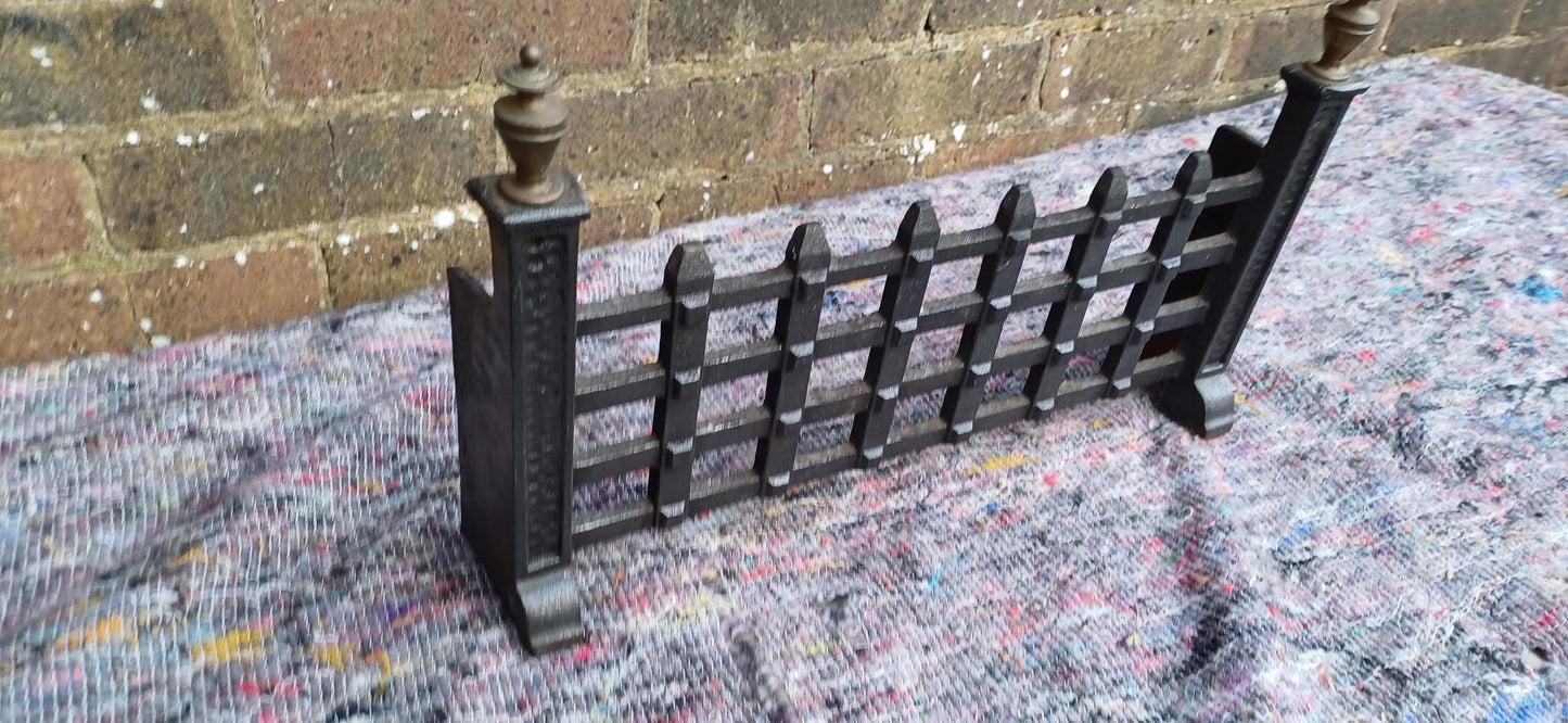 Stunning Vintage Iron & Brass Fireplace Front – Restored Elegance for Your Hearth