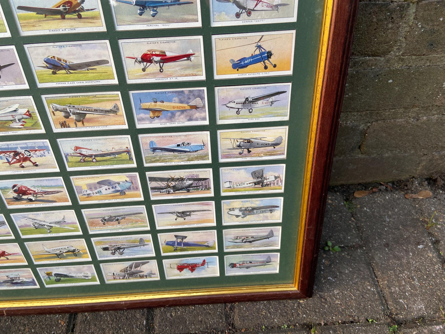 Framed Cigarette card collection of 50 vintage planes cigarette cards - cartophily, aviation aficiondao, aviation plane memorabilia