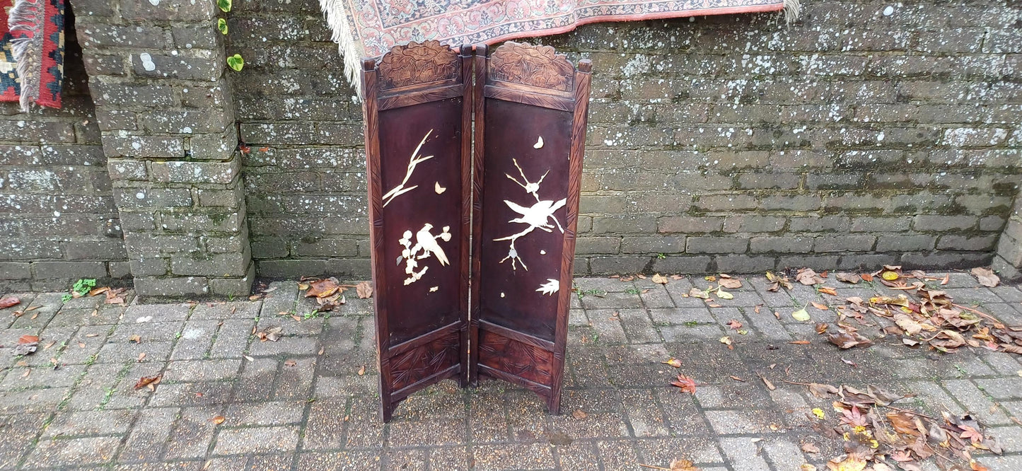 Beautiful Victorian Oriental Decorative Folding Screen Fire Screen