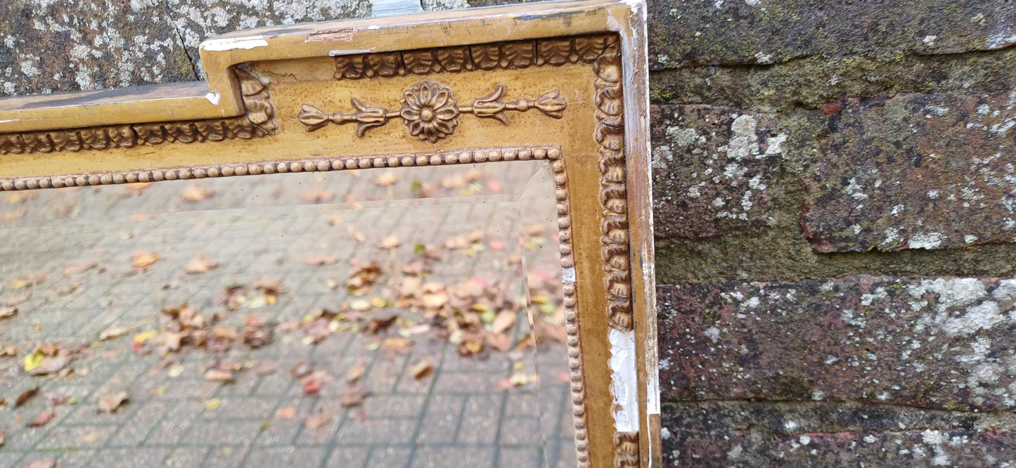 Unique Distressed Vintage Victorian Gold Gilt Decorative Mirror